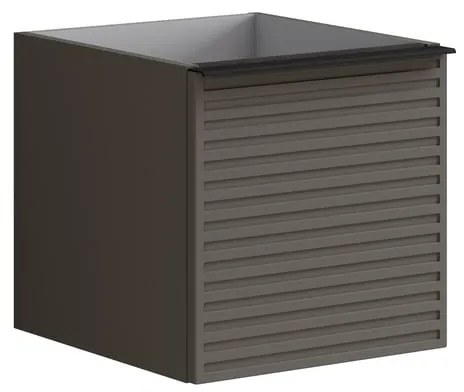 Struttura semi colonna da bagno Pixel2 cassetti laccato opaco grigio carbone L 40 x H 40 x P 45.5 cm