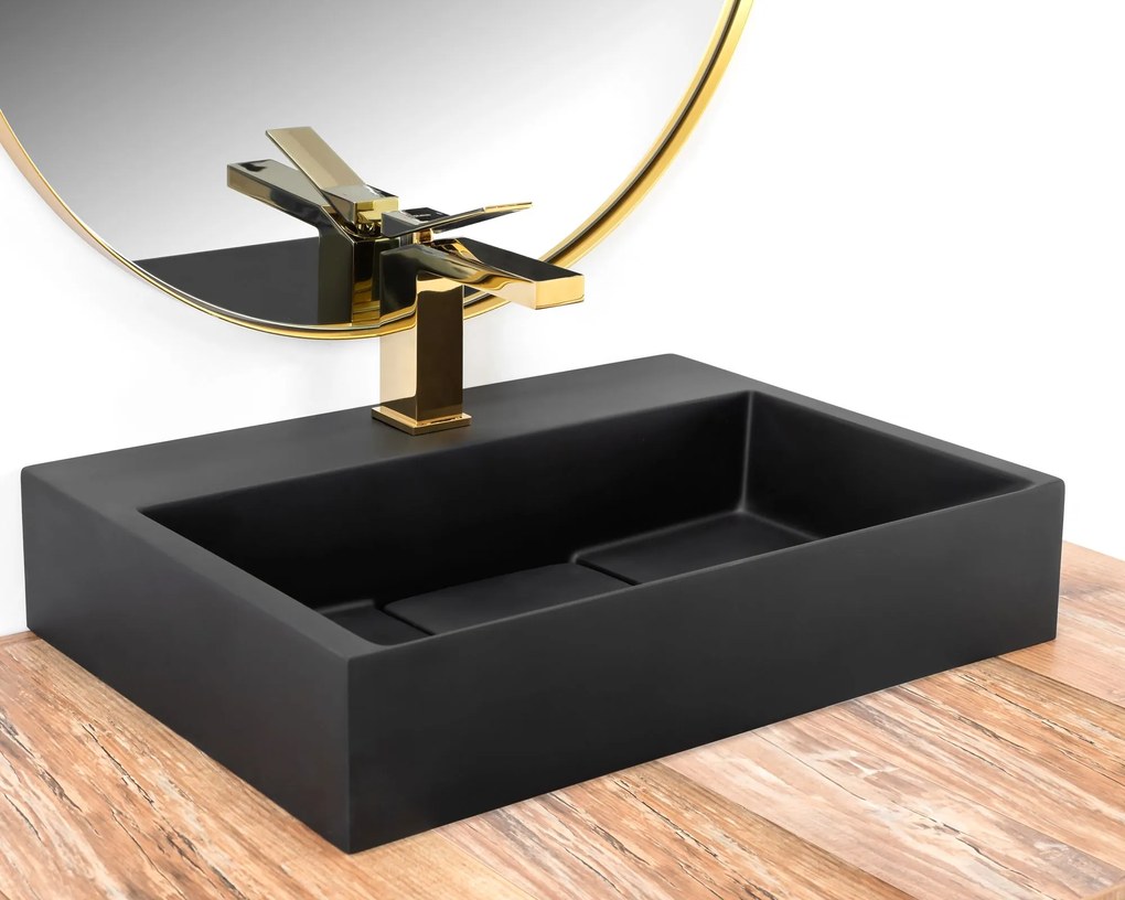 Lavabo in conglomerato GOYA BLACK MAT 50CM