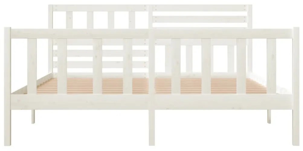 Giroletto bianco in legno massello 135x190 cm 4ft6 double