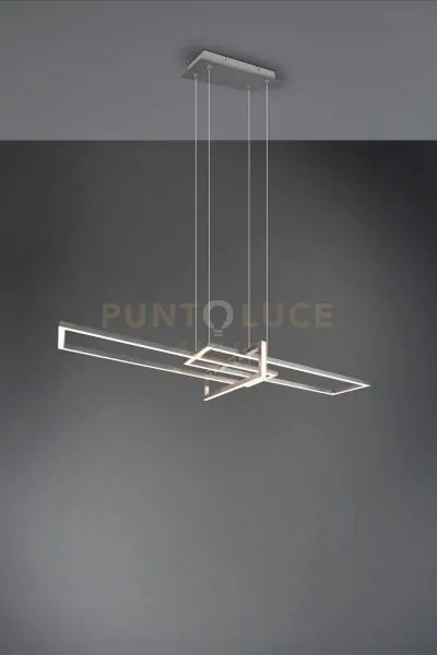 Salinas sospensione led 34w 4200lm, 3000k triplo rettangolo acciaio...