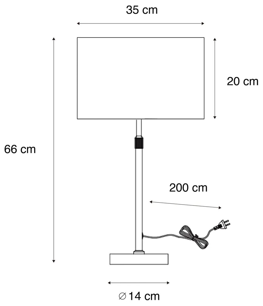 Lampada da Tavolo Nera con Paralume in Velluto Verde 35cm - Parte