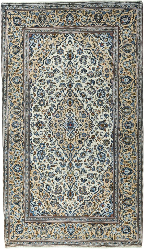 Kashan Tappeto persiano 350 x 200 Beige (Iran) Annodato A Mano