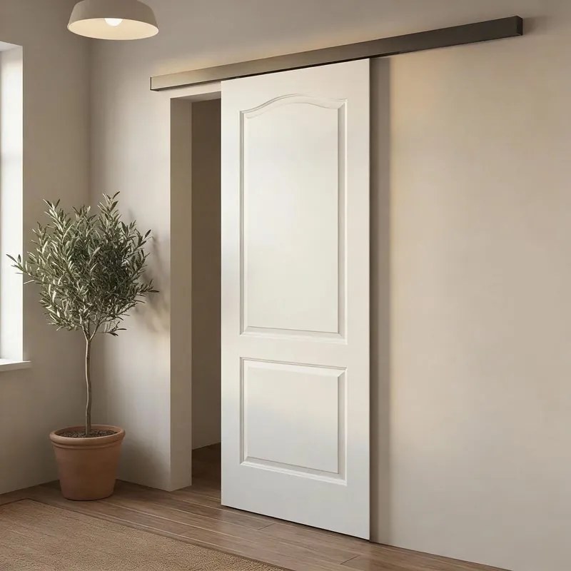 Porta scorrevole destra Ipanema in vetro bianco, L 88 x H 215 cm, con binario Meli
