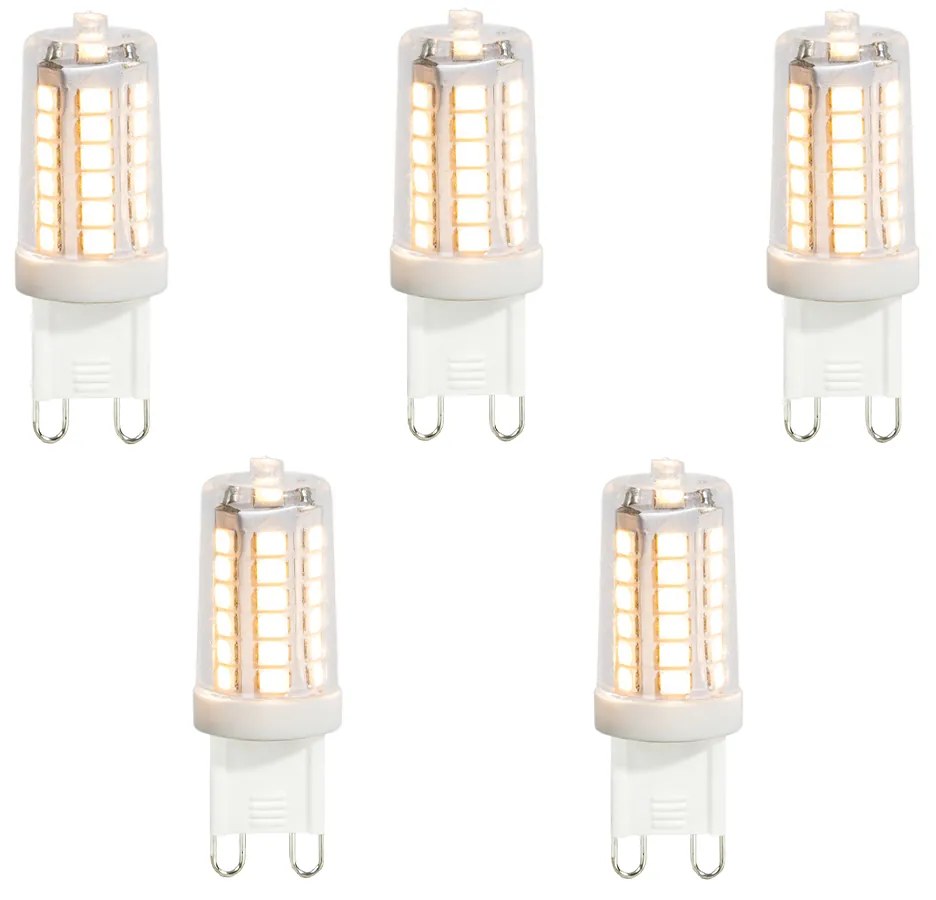 Set di 5 lampadine LED G9 trasparenti 3,5W 480 lm 3000K