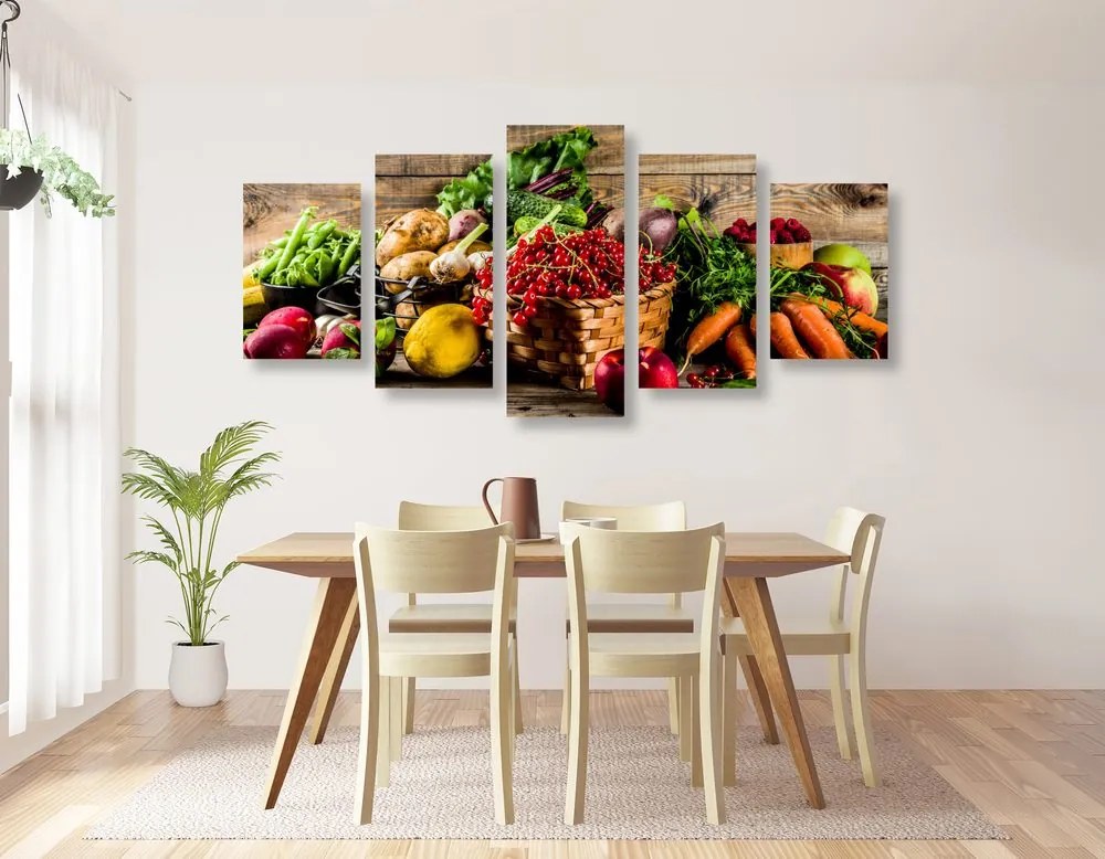 Quadri 5 pezzi – Frutta e verdura fresca