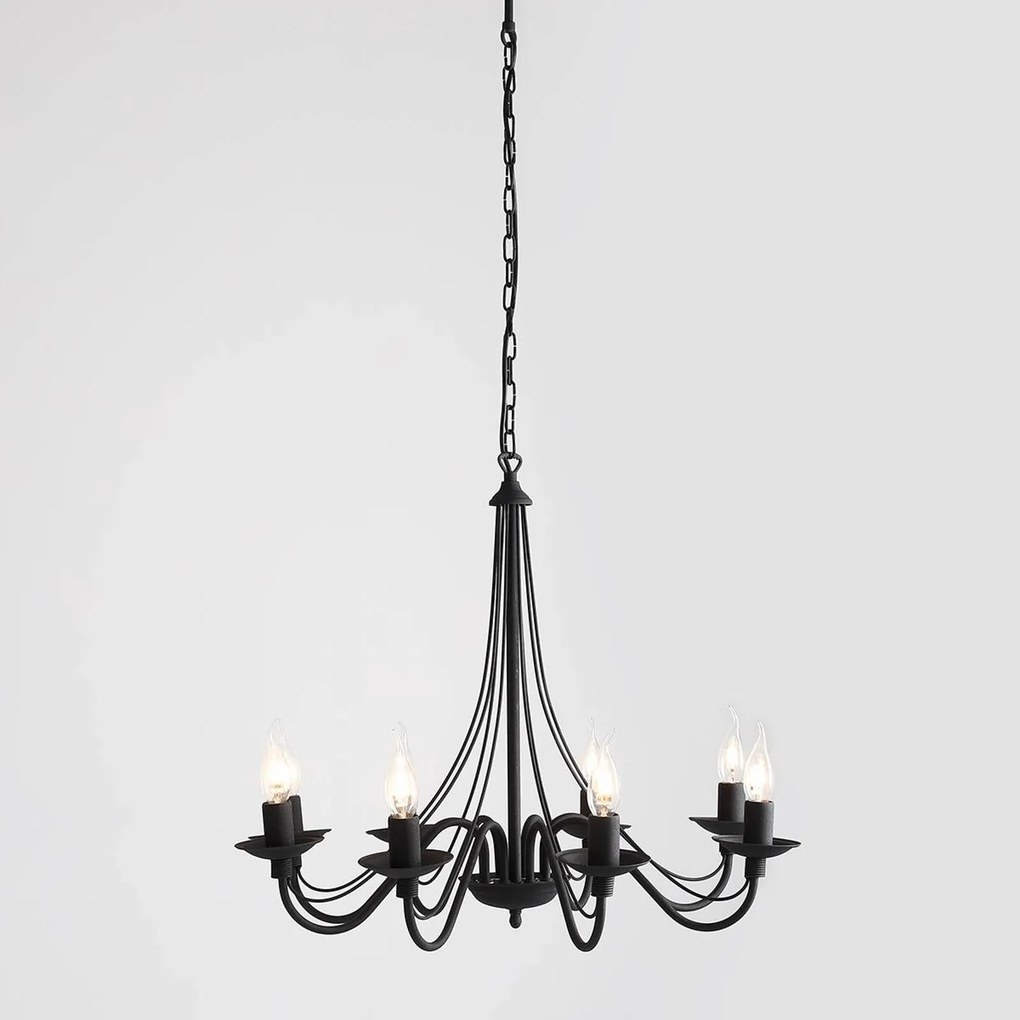 ALDEX Lampadario Rosa, nero, a 8 luci, metallo
