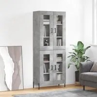 Credenza Grigio Cemento 69,5x34x180 cm in Legno Multistrato 3198285