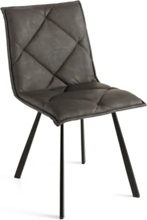 Sedia pranzo Ecopelle Antracite - moderno ROLL 2 sedie