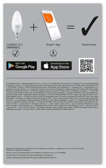 SET 3x Lampadina LED dimmerabile SMART+ E14/5W/230V 2700K Wi-Fi - Ledvance