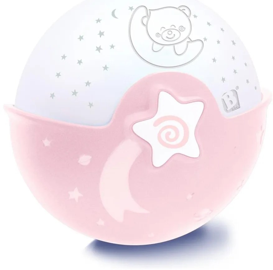 Infantino - Lampada piccola per bambini con proiettore 3xAA rosa