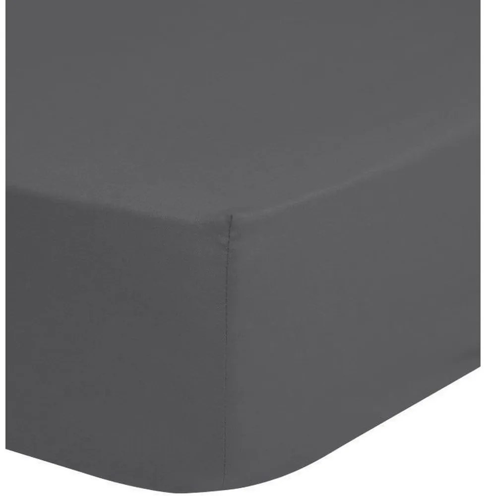 Lenzuolo grigio in cotone sateen elasticizzato, 160 x 200 cm - HIP
