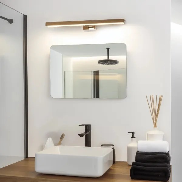 Brilagi-Illuminazione a LED per specchi da bagno WOODY MIRROR LED/12W/230V IP44 quercia/cromo