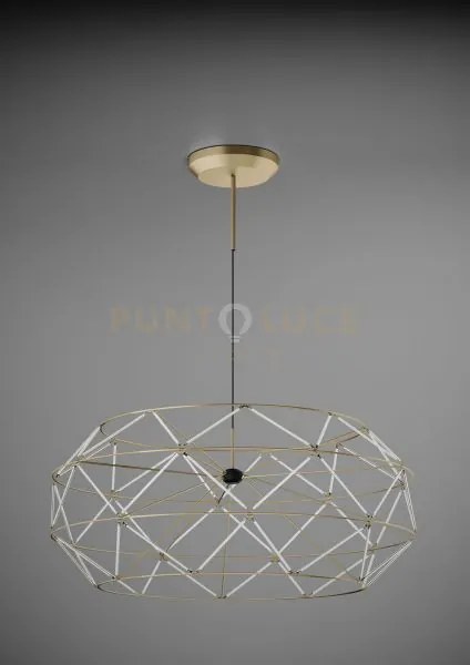 Euclide lampadario sospeso 92cm a led 2700k 7130lm 92w colore oro d...