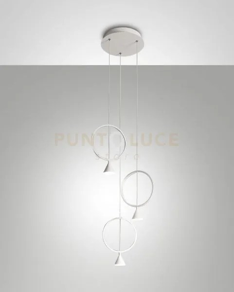Sirio circle sospensione bianca 3 luci 3388-47-102