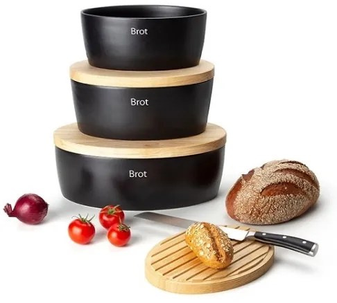 Continente C3731 - Portapane con coperchio 27x20x13,5 cm gomma fico