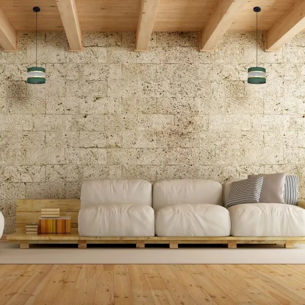 Lampadario a sospensione con filo HELEN 1xE27/15W/230V diametro 20 cm verde/oro