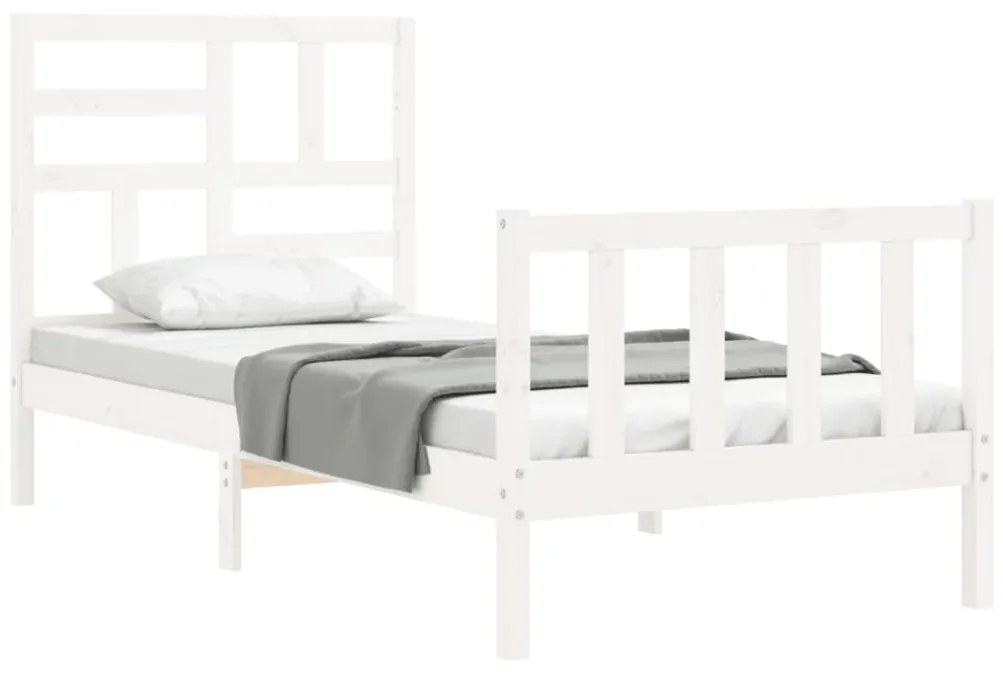 Giroletto con testiera bianco small single legno massello