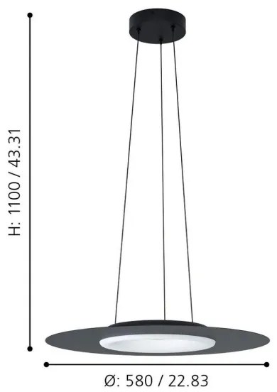 Eglo 99125 - Lampadario a sospensione con filo LED RGB COMPO ROSSO-C LED/16W/230V + T
