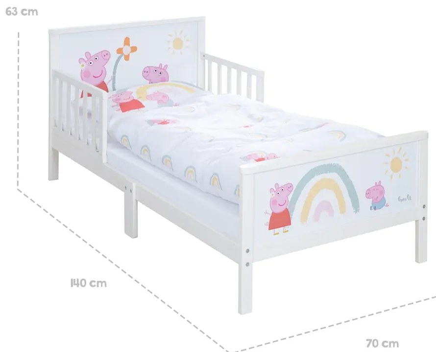 Letto bianco per bambini 70x140 cm Peppa Pig - Roba