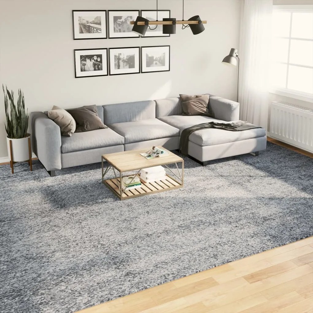 Tappeto Shaggy Pamplona A Pelo Lungo Moderno Blu 300x400 Cm /