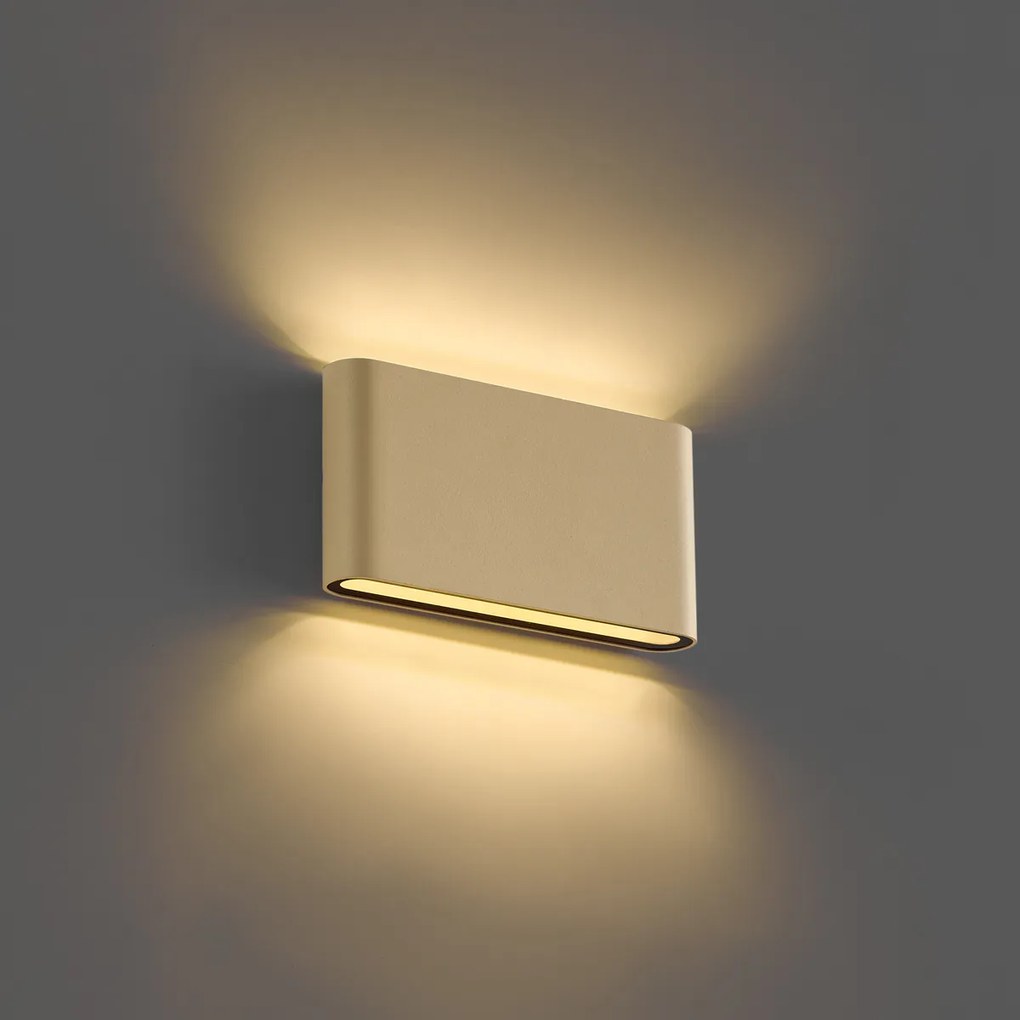 Lampada da parete moderna da esterno beige 17,5 cm con LED IP65 - Batt