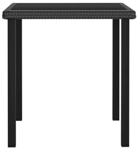 Tavolo da Pranzo da Giardino Nero 70x70x73 cm in Polyrattan