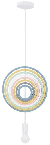 Lampadario sospeso per bambini con cavo HOOPS 1xE27/20W/230V Ø 27 cm multicolore