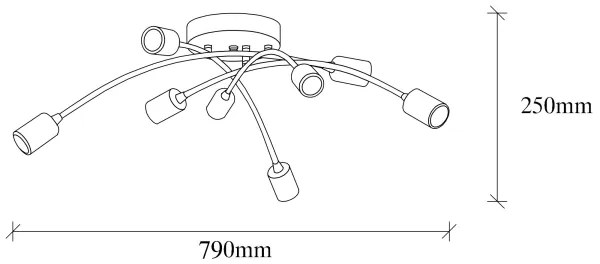 Lampadario da parete BANANA 8xE27/40W/230V