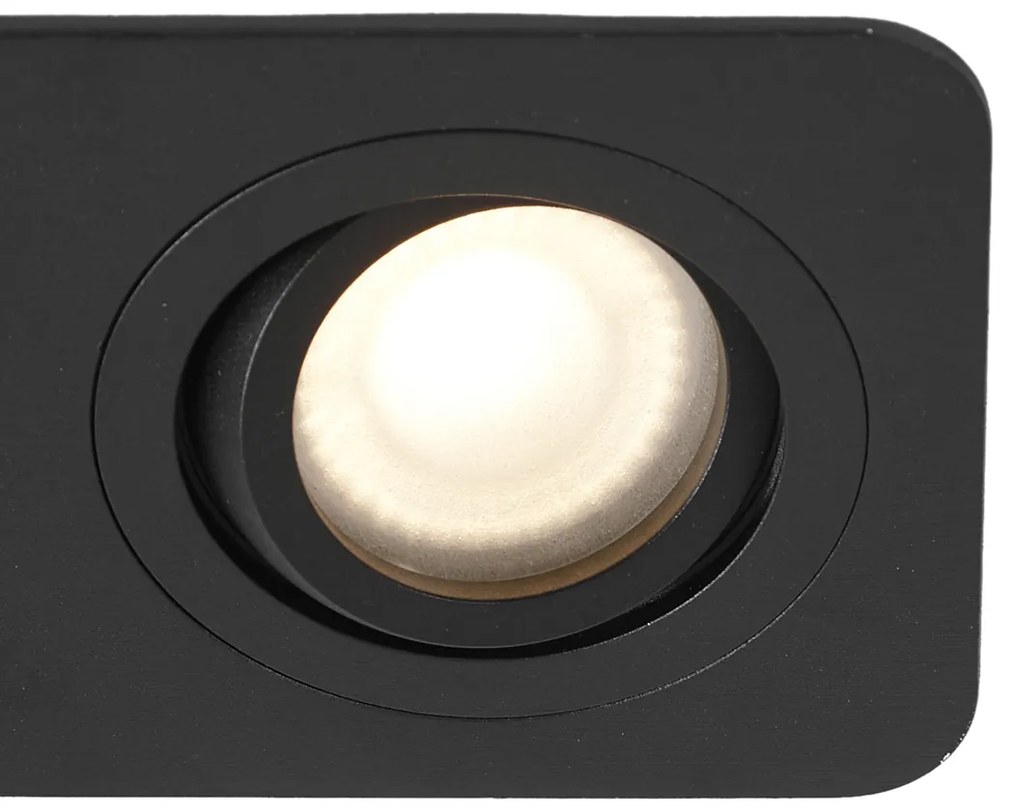 Faretto da incasso rotondo nero GU10 50mm orientabile e inclinabile IP44 2 luci - Alberto