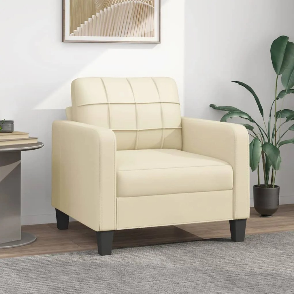 Poltrona Crema 60 Cm İn Similpelle /
