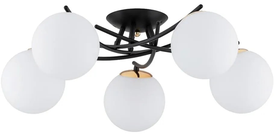 Lampadario a plafone SAVI 5xE14/10W/230V nero/oro