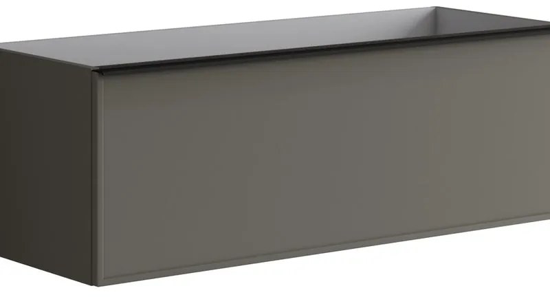 Mobile da bagno sotto lavabo Pixel frame grigio carbone e maniglia alluminio nero laccato L 120 x H 40 x P 45.5 cm 2 cassetti, lavabo non incluso