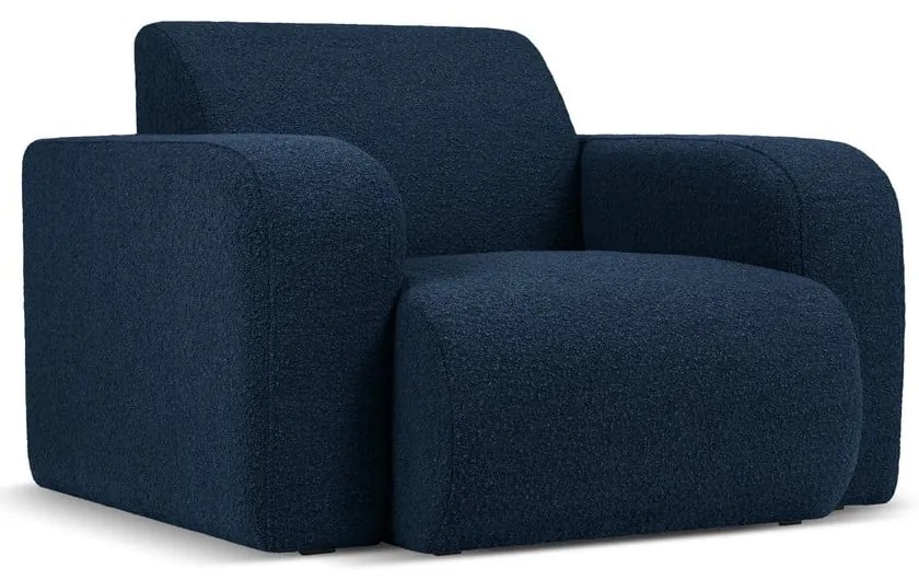 Poltrona bouclé blu scuro Molino - Micadoni Home