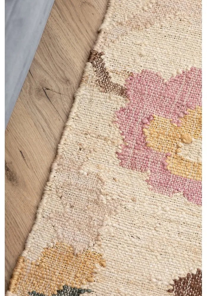 Tappeto color crema in iuta tessuto a mano 160x230 cm Roya Violette – Elle Decoration