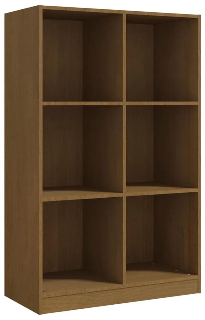 Libreria miele 70x33x110 cm in legno massello di pino
