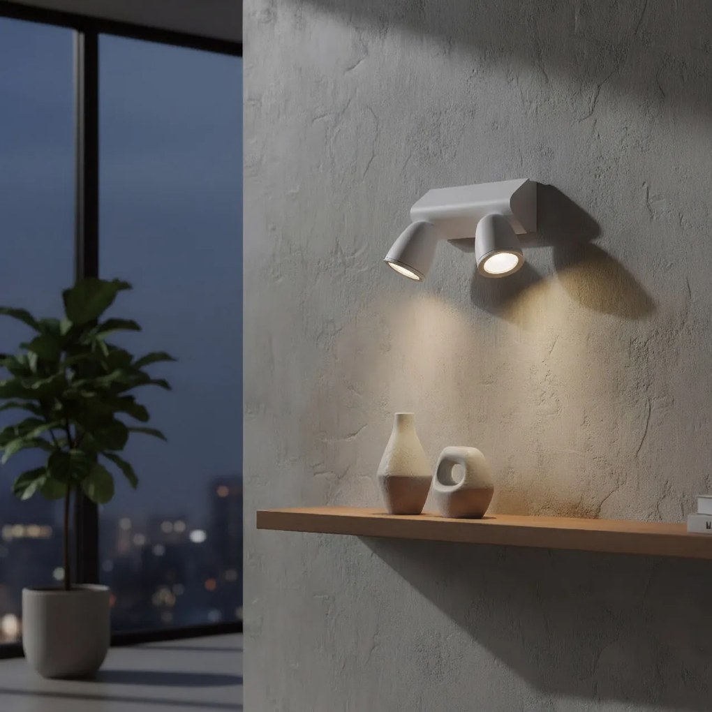 Applique da Esterno IP65 con 2 basi GU10 Serie AXIS - Bianca