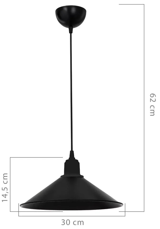 Lampada da soffitto in metallo nero ø 30 cm - Squid Lighting