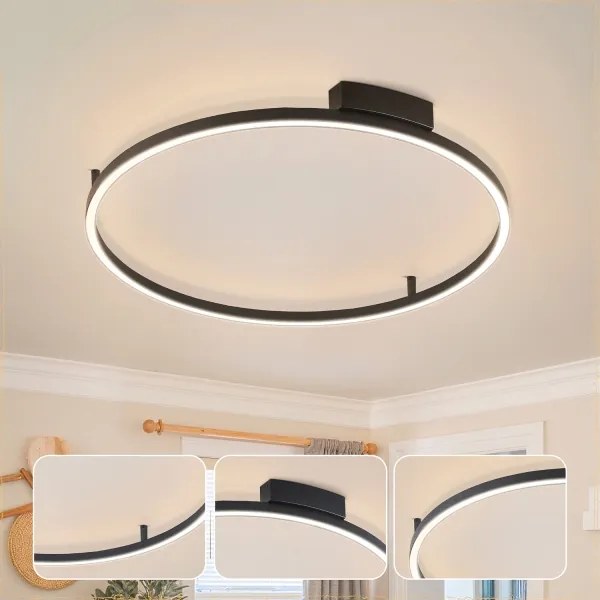 Brilagi - Lampada a LED dimmerabile PORTOFINO LED/60W/230V Ø 80 cm nera + telecomando