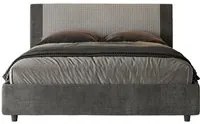 Letto imbottito Matrimoniale 160x190 cm tessuto Labirinto Rosal - Con rete,Grigio/Grigio