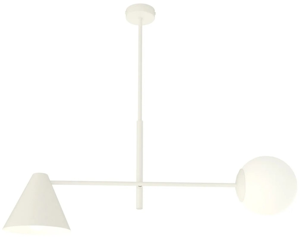 Plafoniera Moderna Industrial Hermes 2 Luci Bianco