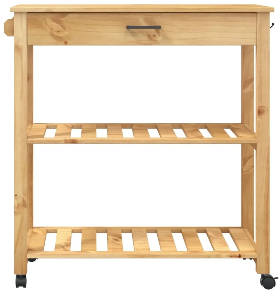 Carrello da cucina monza 84x40x90 cm in legno massello di pino