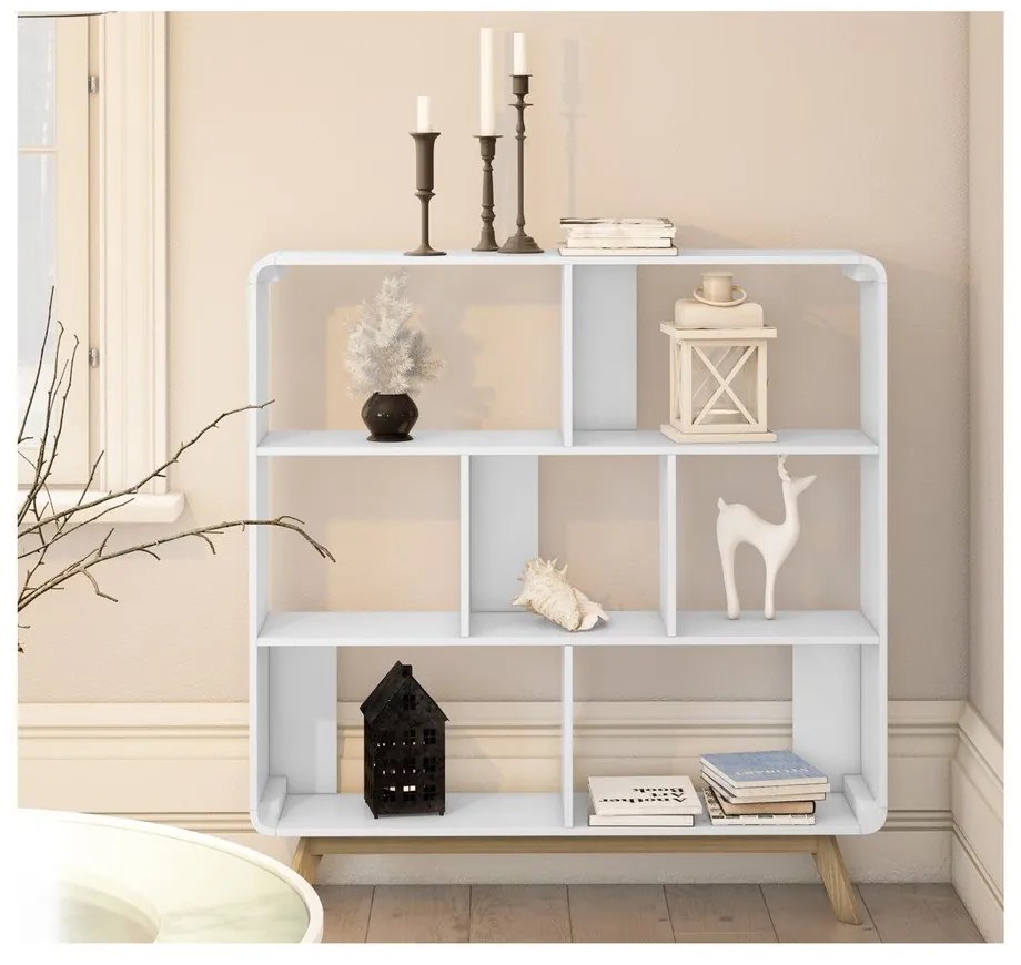 Libreria bianca 122x126 cm Caitlin - Støraa