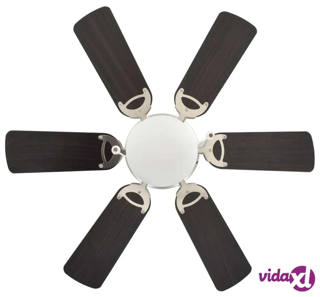 vidaXL Ventilatore da Soffitto Decorato con Luce 82cm Marrone Scuro