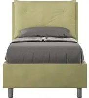 Letto imbottito Singolo 80x190 cm Appia - Senza rete,Microfibra,T verde