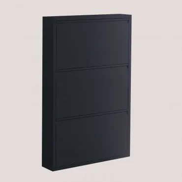 Scarpiera In Acciaio Logan Nero & 3 Porte - Sklum