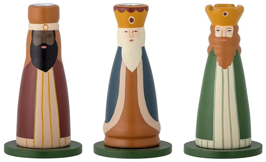 Portacandele in set in legno a tema natalizio 3 pz Betiel – Bloomingville