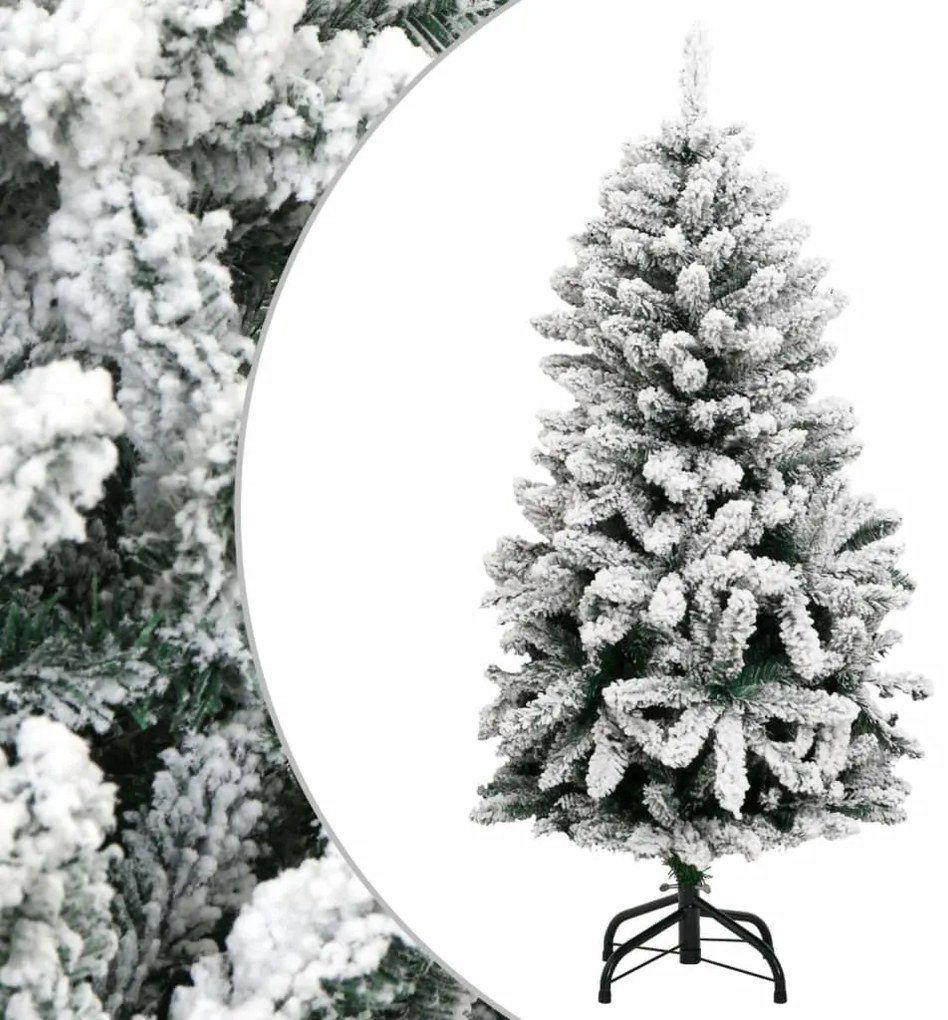 Albero di Natale Artificiale con Neve Fioccata Incernierato, Albero Natale Artificiale Incernierato con Neve Fioccata 150 cm VI