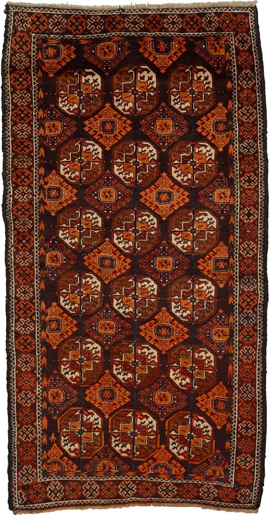 Beluch Tappeto persiano 210 x 110 Marrone (Iran) Annodato A Mano