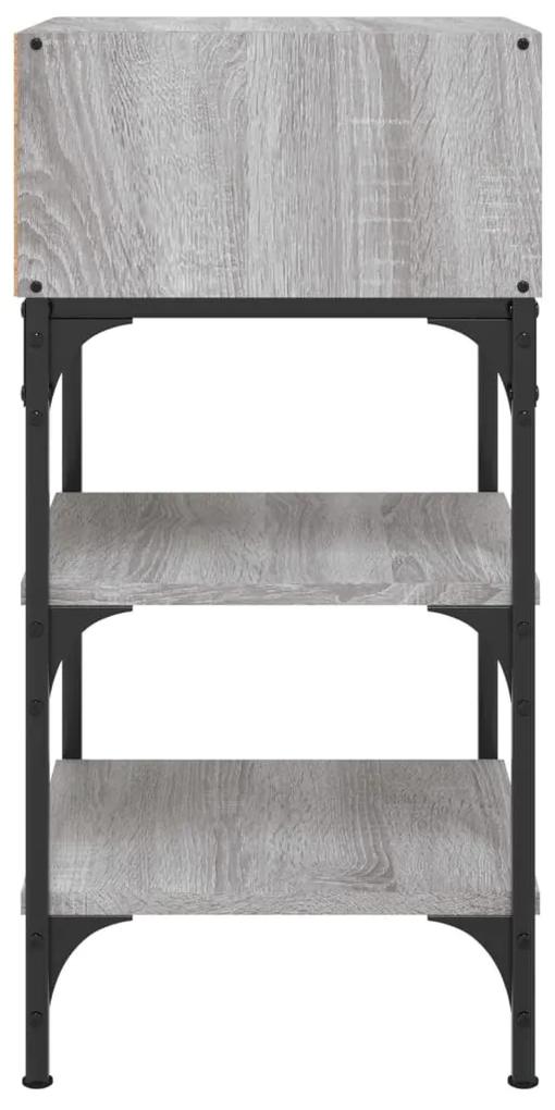 Comodino grigio sonoma 35x34,5x70 cm in legno multistrato