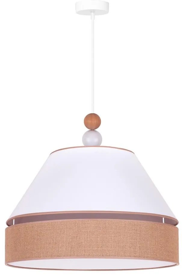 Duolla - Lampadario a sospensione con filo AVIGNON 1xE27/15W/230V diametro 60 cm bianco/marrone